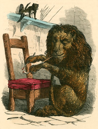 De ogre verandert in een leeuw door English School