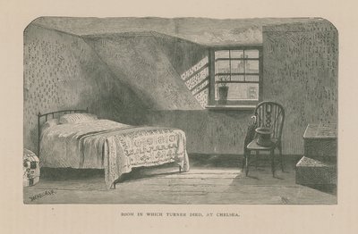 De kamer waarin kunstenaar J M W Turner stierf door English School