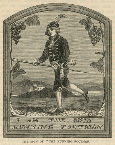 Het teken van The Running Footman door English School