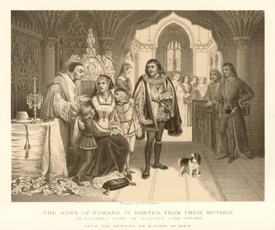 De zonen van Edward IV gescheiden van hun moeder door English School