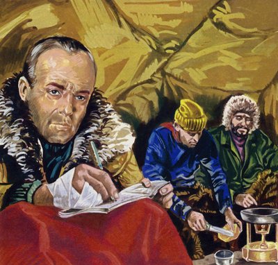 De drie overlevenden reisden nog een paar mijl verder maar waren nu zonder olie en voedsel door English School
