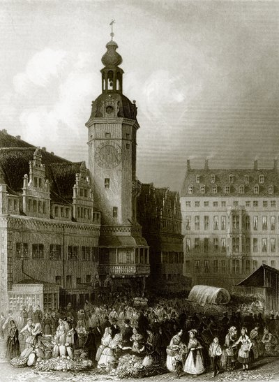 Het stadhuis en de markt, Leipzig door English School