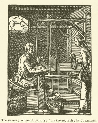 De wever, zestiende eeuw, naar de gravure van J Amman door English School
