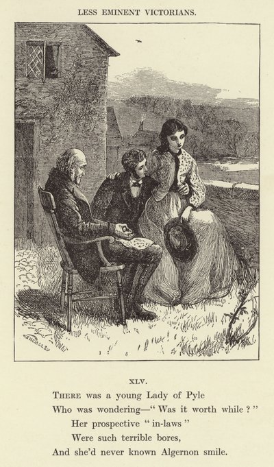 Er was een jonge dame van Pyle (gravure) door English School