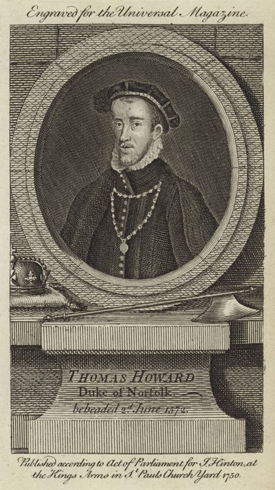 Thomas Howard, Hertog van Norfolk, onthoofd 2 juni 1572 door English School
