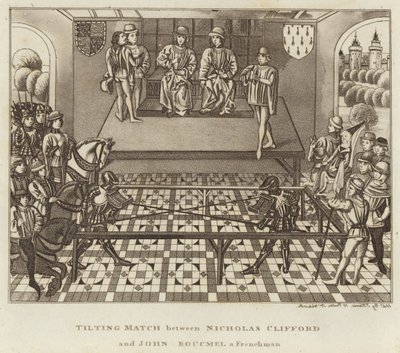 Tornooi tussen Nicholas Clifford en John Boucmel, een Fransman door English School