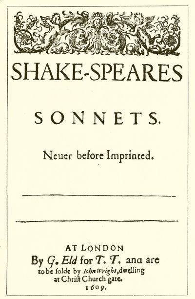 Titelpagina van Shakespeares sonnetten, 1609 door English School