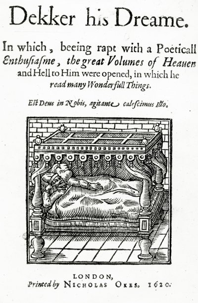 Titelpagina voor Dekker zijn Droom door Thomas Dekker, gepubliceerd 1620 door English School
