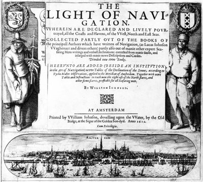 Titelpagina voor The Light of Navigation door William Iohnson, gepubliceerd 1612 door English School