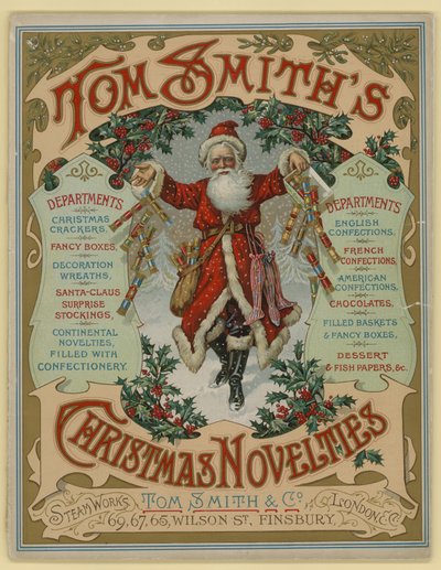 Tom Smith & Co Ltd, Kerstnoviteiten, Kerstcrackers, Brochureomslag door English School