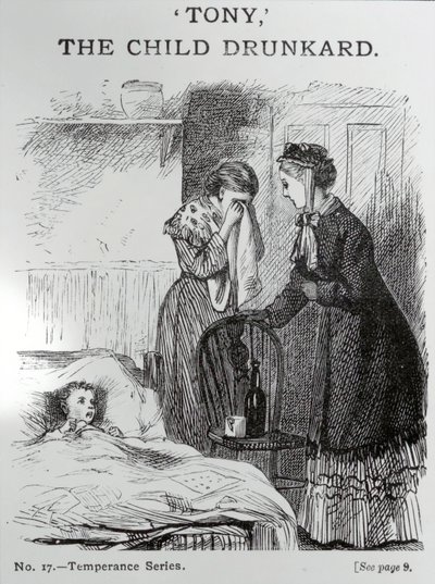 Tony, het dronken kind, ca. 1860 door English School