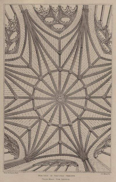 Tracering van gewelfde plafonds (gravure) door English School