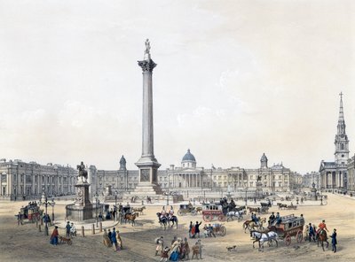 Trafalgar Square met de National Gallery en St Martins Kerk door English School