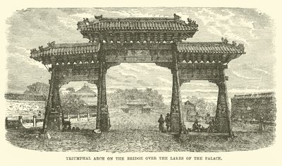 Triomfboog op de brug over de Meren van het Paleis door English School