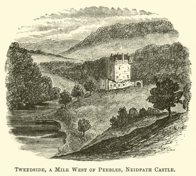 Tweedside, een mijl ten westen van Peebles, Neidpath Castle door English School