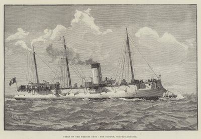 Typen van de Franse marine, de Condor, torpedokruiser door English School