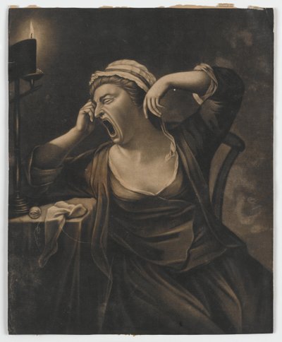 Zonder titel (vrouw geeuwend), ca.1780 door English School