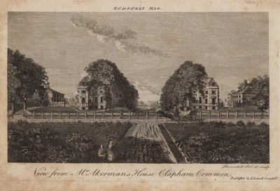 Uitzicht vanuit het huis van de heer Ackerman, Clapham Common, Surrey door English School