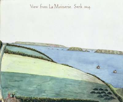 Uitzicht vanaf la Moinerie, Serk, 1849 door English School