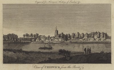 Uitzicht op Chiswick vanaf de rivier door English School