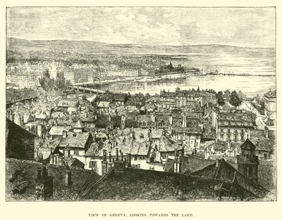 Zicht op Genève, richting het meer door English School