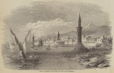 Uitzicht op Jeddah, de scène van het recente bloedbad door English School