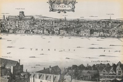 Uitzicht op Londen door Wenceslaus Hollar, 1647 door English School