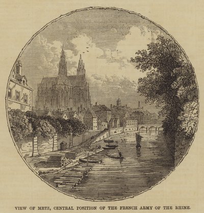 Uitzicht op Metz, centrale positie van het Franse leger van de Rijn door English School