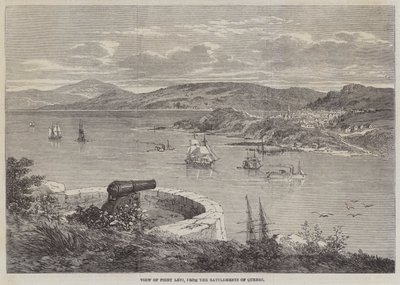 Uitzicht op Point Levi, vanaf de wallen van Quebec door English School