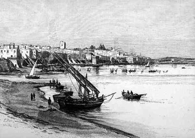 Uitzicht op Taranto, Italië, uit 