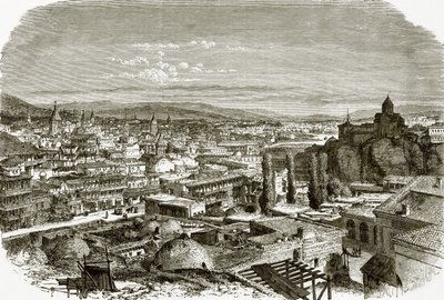 Uitzicht op Tiflis door English School