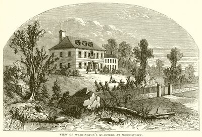 Uitzicht op Washingtons kwartieren in Morristown door English School