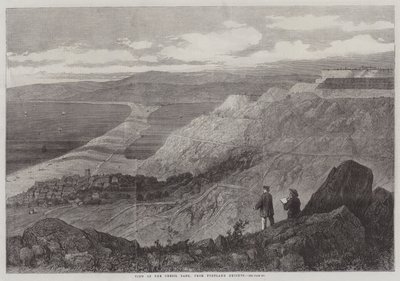 Uitzicht op de Chesil Bank, vanaf Portland Heights door English School