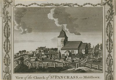 Uitzicht op de Kerk van St Pancras door English School