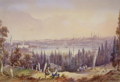 Uitzicht op de Gouden Hoorn, ca. 1840 door English School