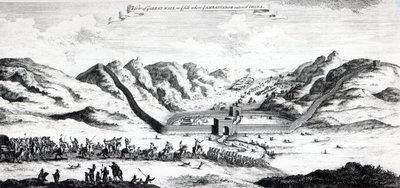 Uitzicht op de Grote Muur aan de kant waar de Ambassadeur China binnenkwam, uit 