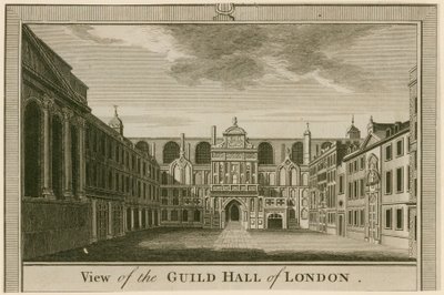 Uitzicht op de Guildhall, Londen door English School