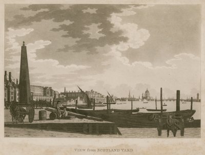 Uitzicht op de rivier de Theems, Londen, vanuit Scotland Yard door English School