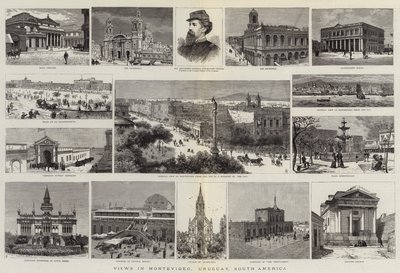Uitzichten in Montevideo, Uruguay, Zuid-Amerika (gravure) door English School