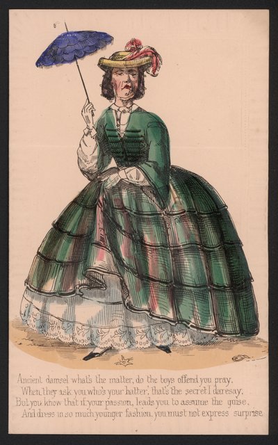 Valentijnskaart met azijn (kleurenlitho) door English School