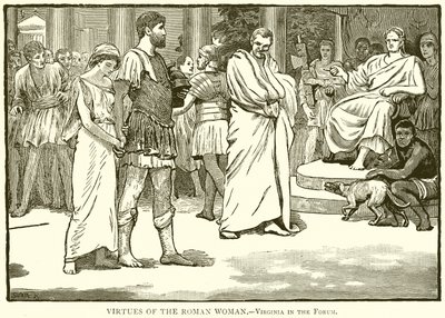 Deugden van de Romeinse Vrouw.--Virginia in het Forum door English School