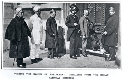 Bezoek aan het Parlement: Afgevaardigden van het Indian National Congress, 1919 door English School
