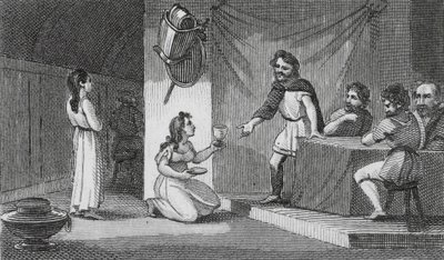 Vortigern en Rowena door English School