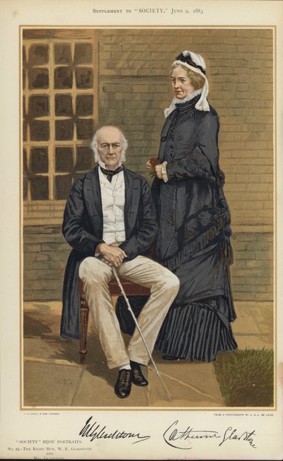 W E Gladstone en mevrouw Gladstone door English School