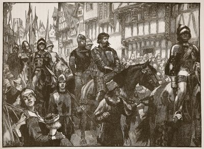 Wallace op weg naar Westminster Hall, illustratie uit Cassells Geïllustreerde Geschiedenis van Engeland door English School