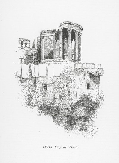 Wasdag in Tivoli (litho) door English School