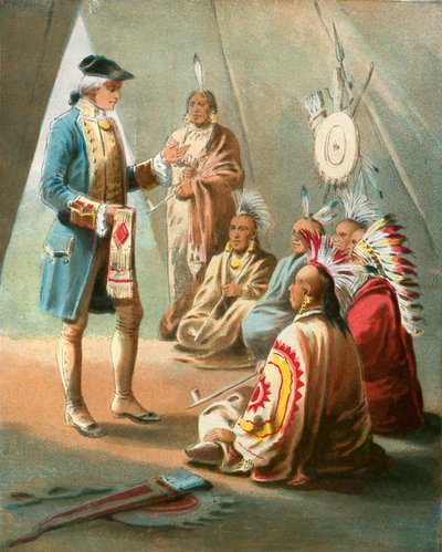 Washingtons eerste toespraak tot de Indianen door English School