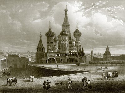 Wassili Blagennoi, of de kathedraal van Sint-Basilius, Moskou door English School