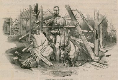 Het Wellington standbeeld zoals het verscheen in juni 1846 door English School