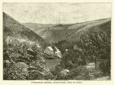Wesleyan Chapel, Sulby-Glen, eiland Man (gravure) door English School